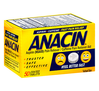Buy Anacin (aspirin and caffeine) Tablets  x 1's