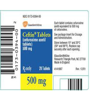Buy Ceftin (Cefuroxime) 500mg Tablet  x 1's