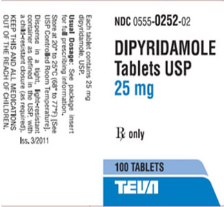 Buy Dipyridamole (Persantine) 25mg Tablets  x 1's