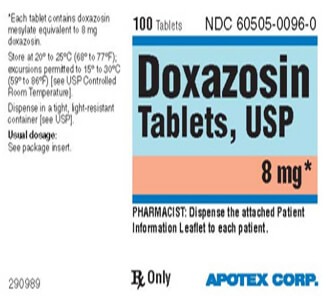 Buy Doxazosin (Cardura) 8mg Tablets  x 1's
