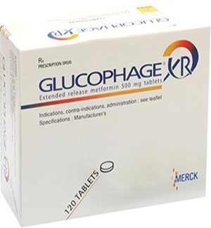 Buy Glucophage (Metformin) 500mg Tablets  x 1's