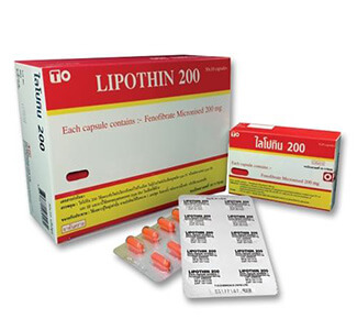 Buy Lipothin (Fenofibrate) 200mg Tablets  x 1's