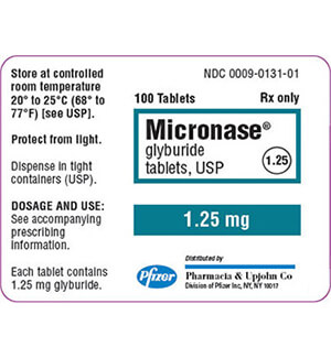 Buy Micronase (Glyburide) 1.25mg Tablets  x 1's