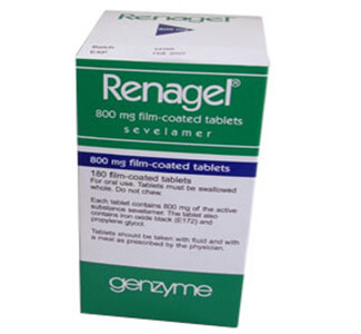 Buy Renagel (Sevelamer) 800mg Tablets  x 1's