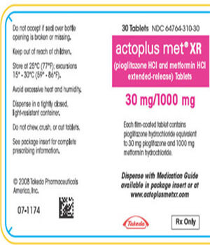 Buy Actoplus Met (Metformin) 30mg/1000mg  x 1's